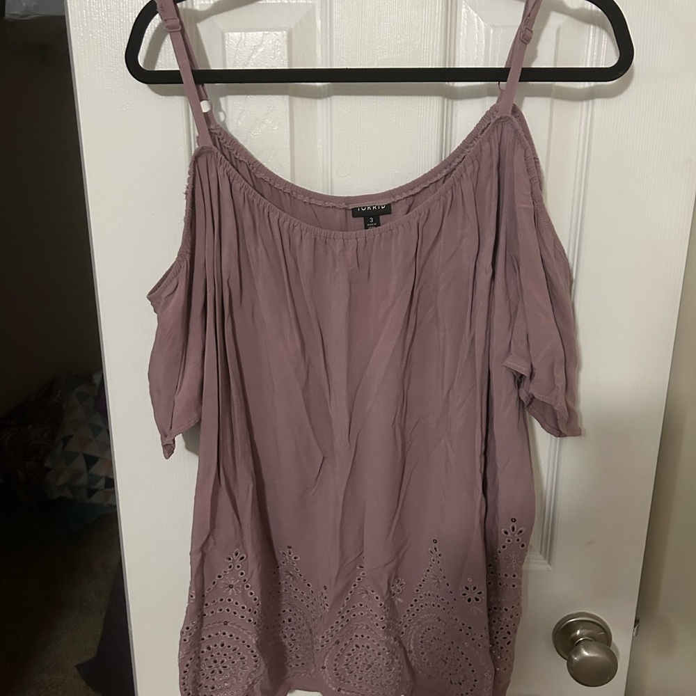 Torrid Women's Mauve Cold Shoulder Blouse